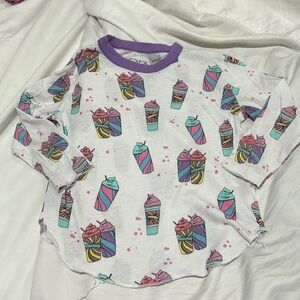 Chaser 5 white purple multicolor milkshake long sleeve t like new cotton poly